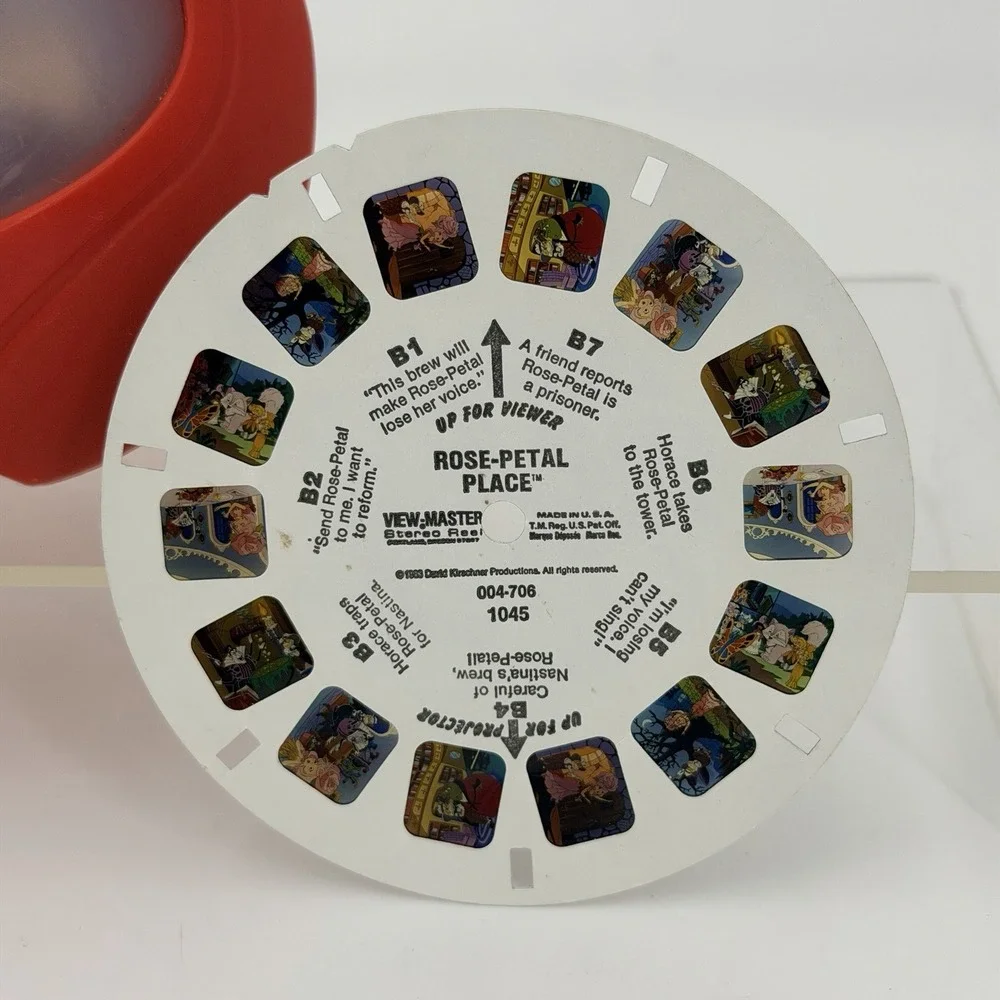 1998 Mattel Red VIEW MASTER 3D Viewer Model Rose-petal Place 1983